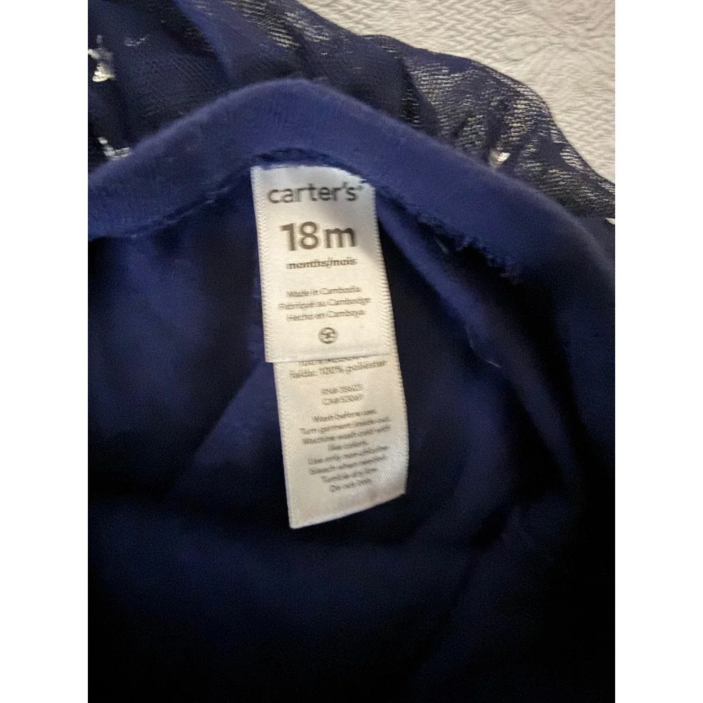 Carters Navy Blue Star Whimsical & CelestialTutu Skirted Skeggings 18M